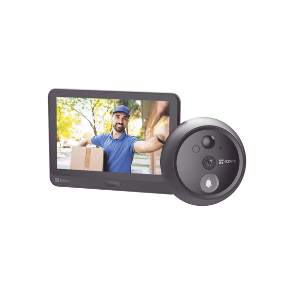 Video Interfón con mirilla y pantalla WiFi de batería recargable con detección de movimiento.