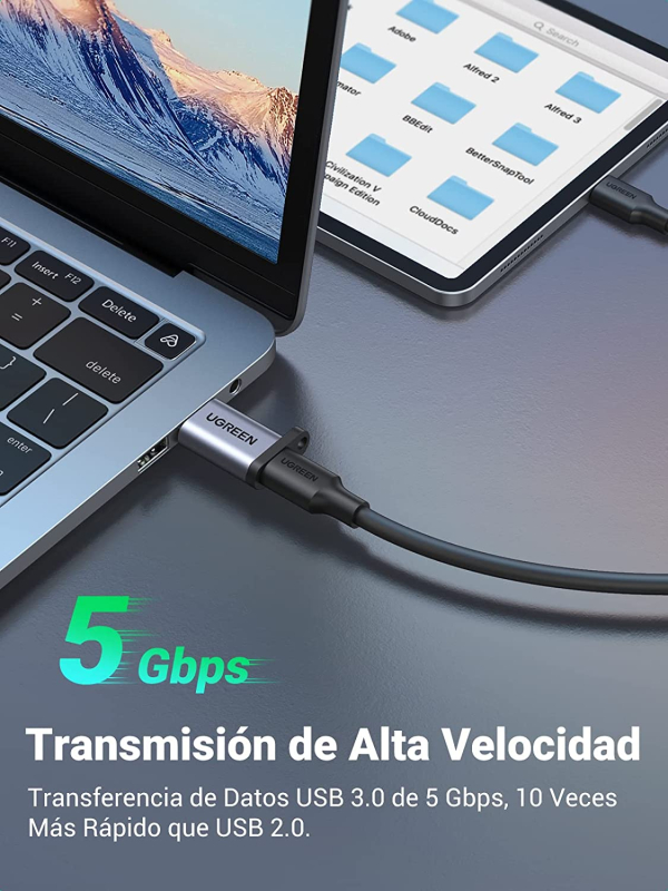 Adaptador UGREEN USB 3.0 a USB-C 3.1 Tipo C - Carga Rápida y Transferencia de Datos 5 Gbps - Imagen 4
