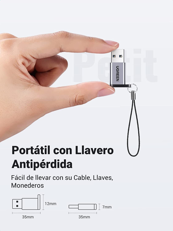 Adaptador UGREEN USB 3.0 a USB-C 3.1 Tipo C - Carga Rápida y Transferencia de Datos 5 Gbps - Imagen 12